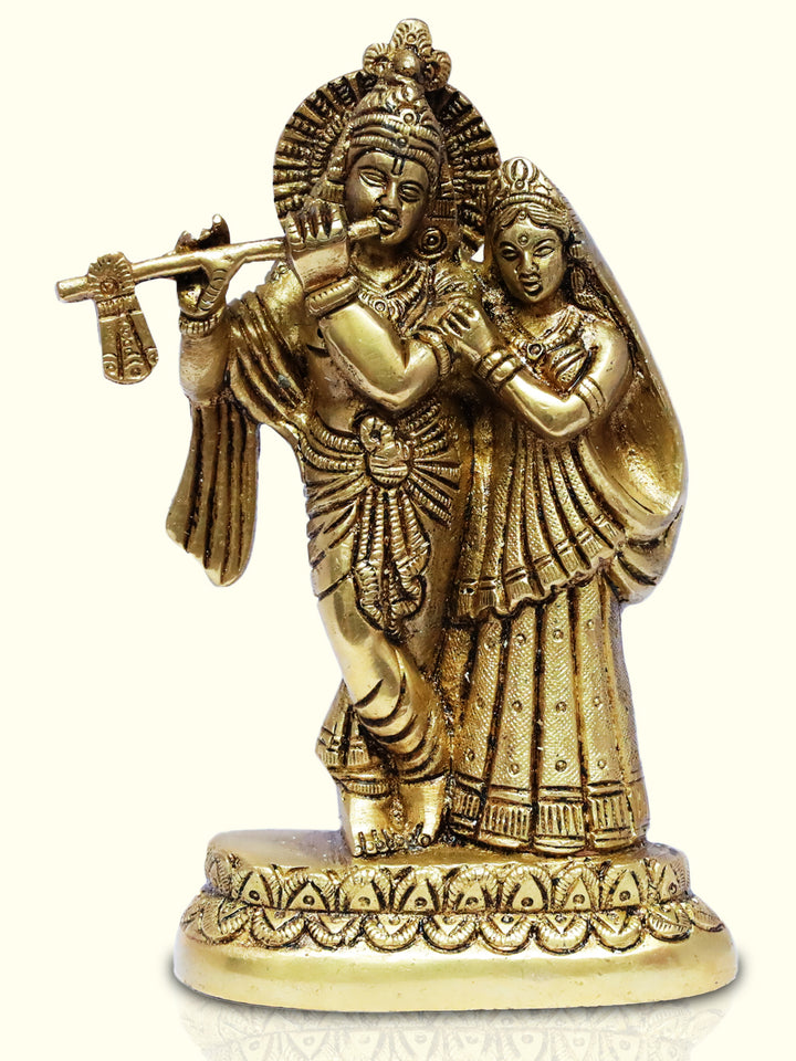 6" Brass Radha Krishna - Sripuram Store