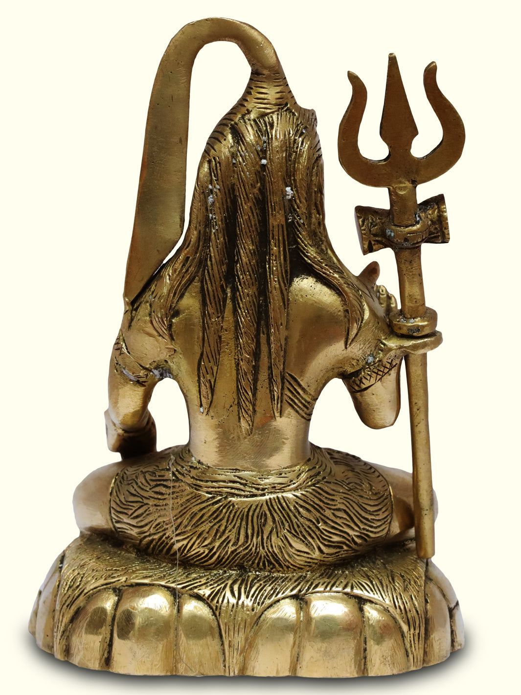 6" Brass Shiva - seated - Sripuram Store