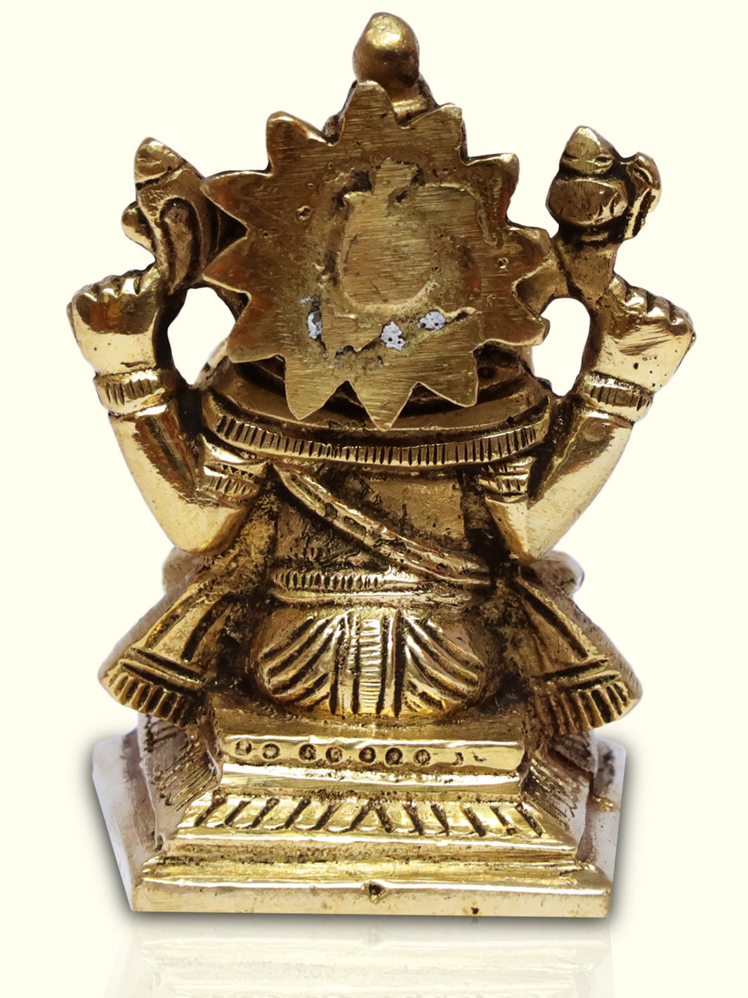 2.5" Brass Ganesha with Square Base - Sripuram Store