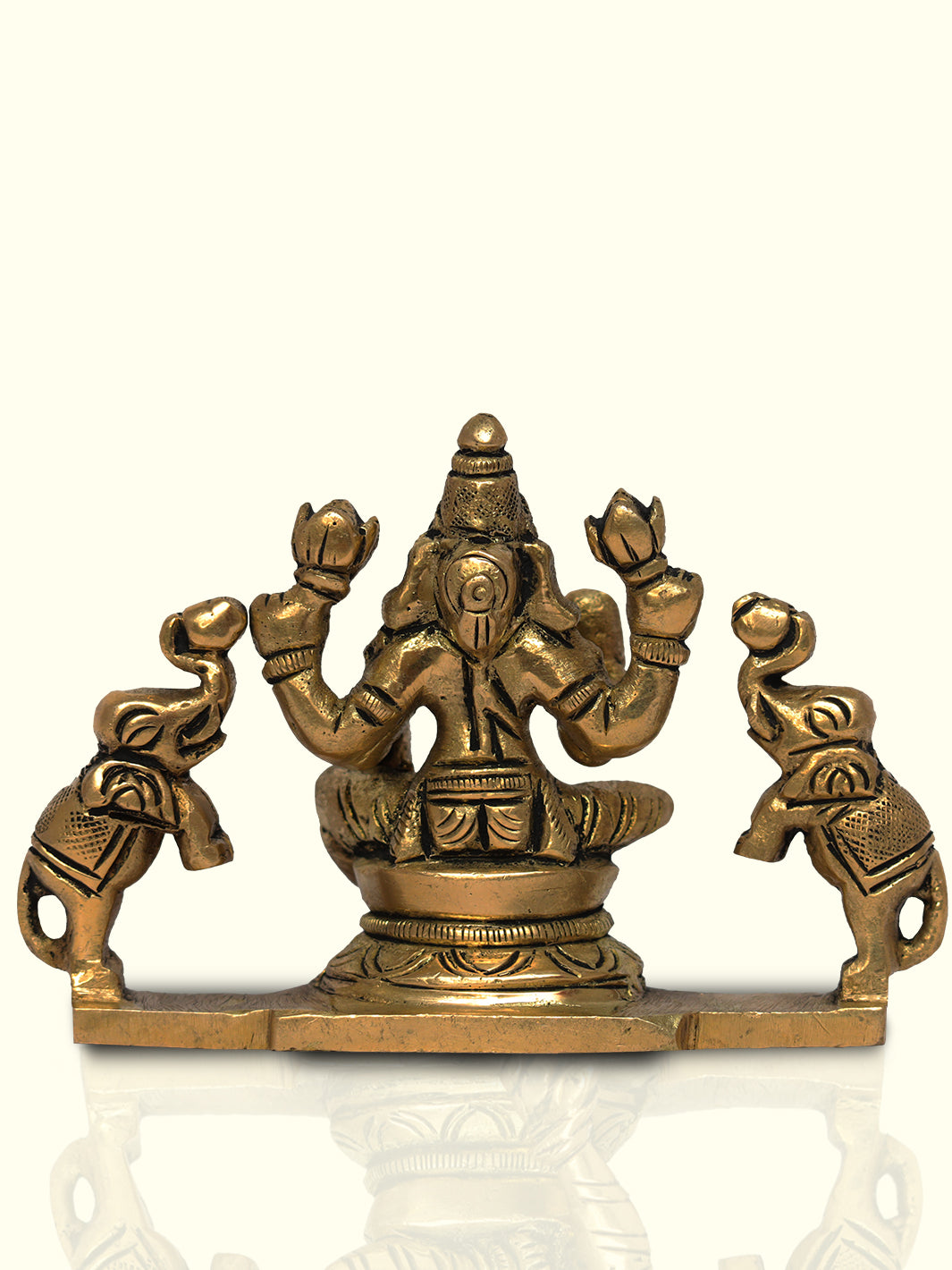 2.5" Brass Gajalakshmi Antique Finish - Sripuram Store