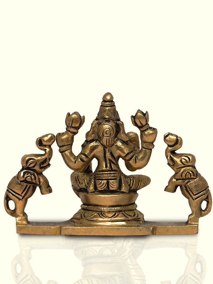 2.5" Brass Gajalakshmi Antique Finish - Sripuram Store