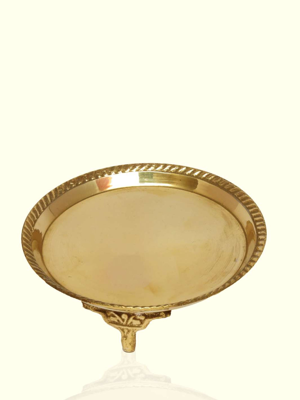 4.5" Wide Brass Plate with Stand - Sripuram Store