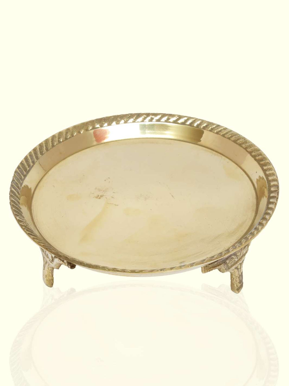 5" Wide Brass Plate with Stand - Sripuram Store