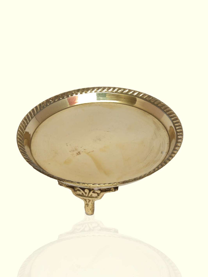 5" Wide Brass Plate with Stand - Sripuram Store