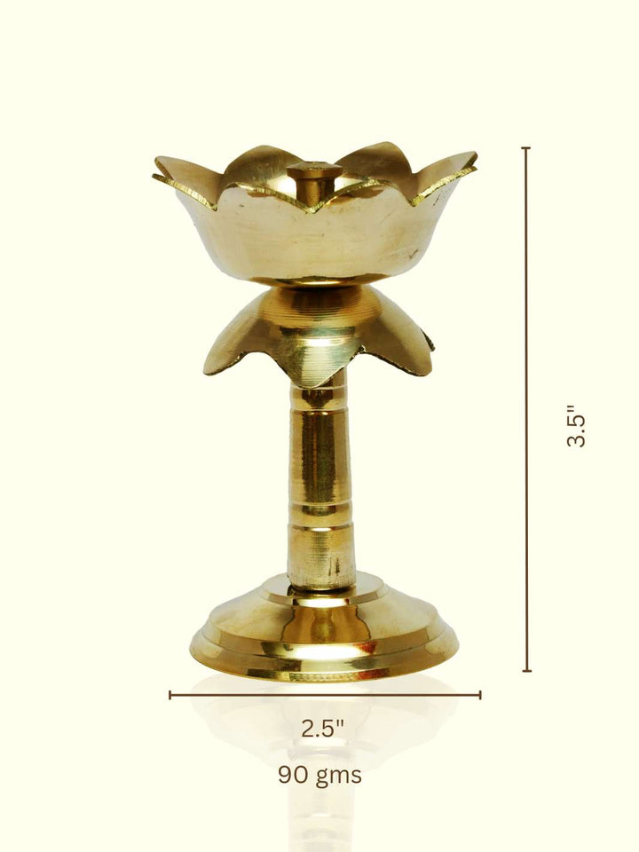 3.5" Tall Lotus Lamp - Sripuram Store