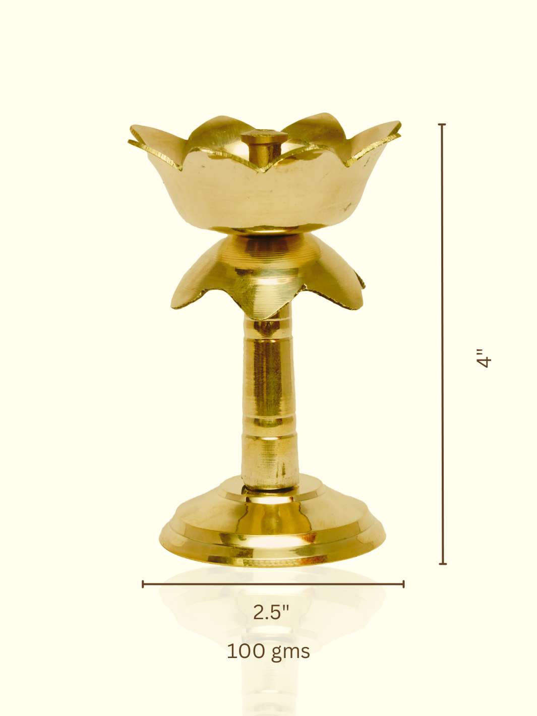 4" Tall Lotus Lamp - Sripuram Store