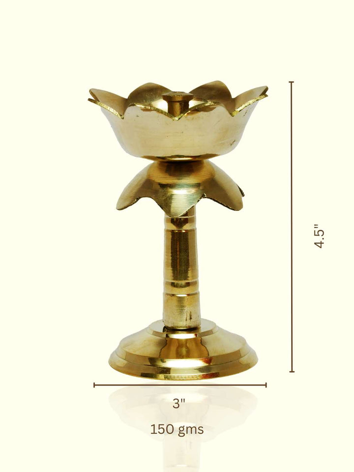 4.5" Tall Lotus Lamp - Sripuram Store