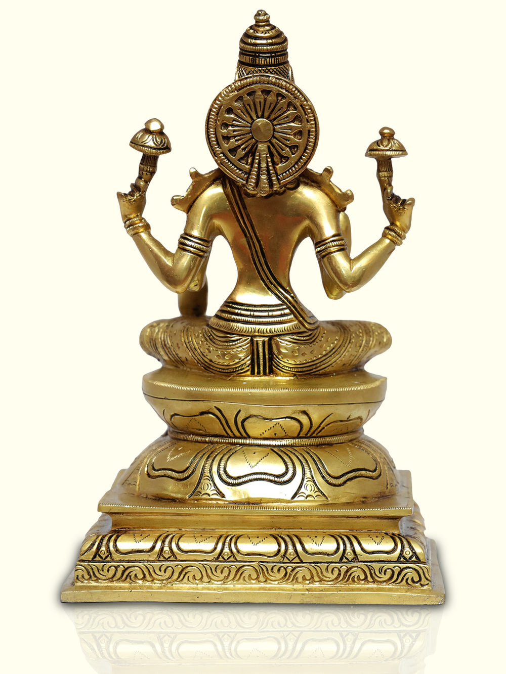 9" Brass Lakshmi with Square Base - Sripuram Store