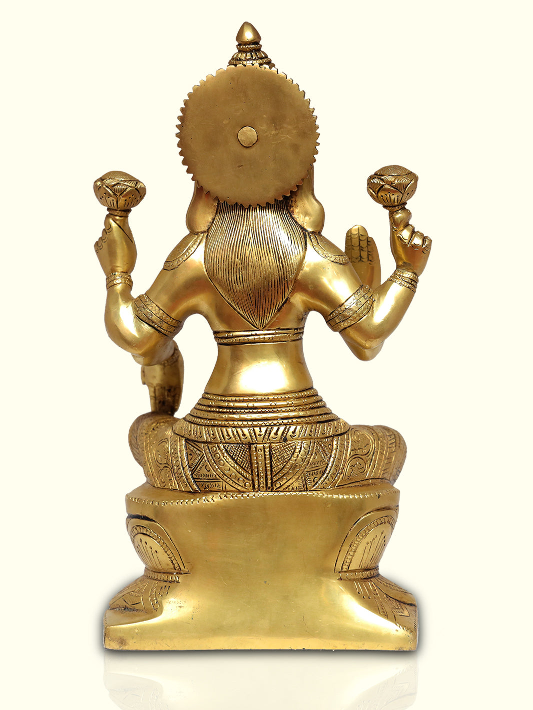 12" Brass Seated Lakshmi - Sripuram Store