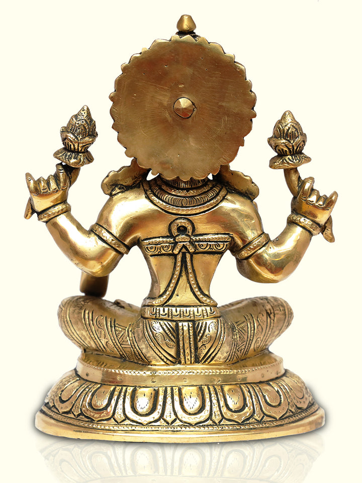 10.5" Brass Lakshmi with Oval Base - Sripuram Store