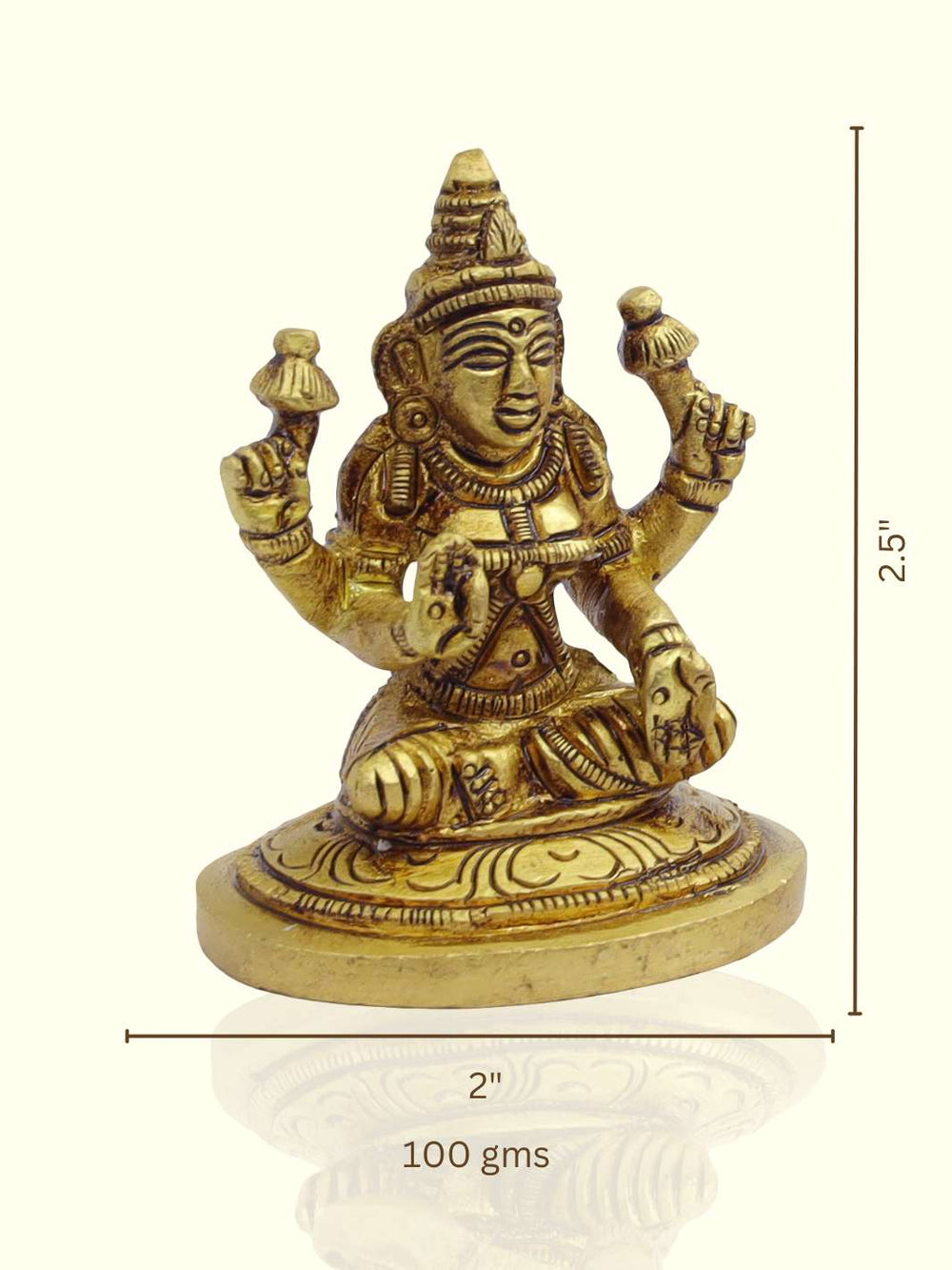 2.5" Brass Lakshmi with Special Finish - Sripuram Store