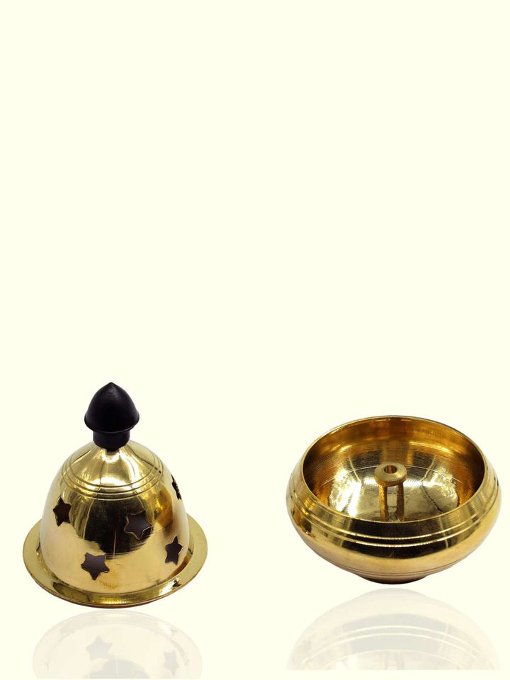 4" Brass Lamp with Nanda Dakkan - Sripuram Store