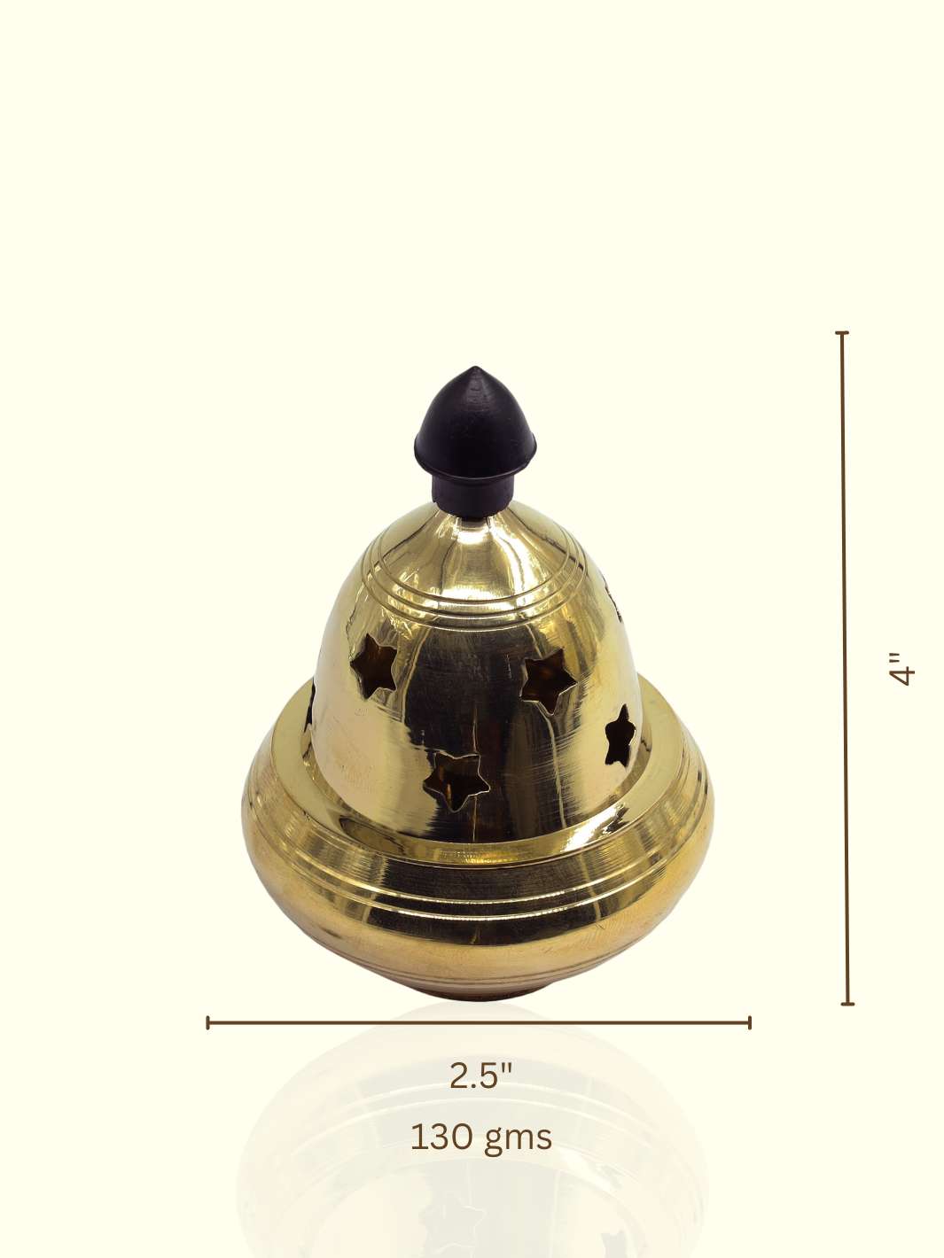 4" Brass Lamp with Nanda Dakkan - Sripuram Store