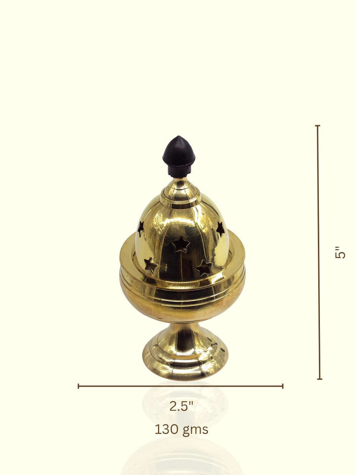 5" Brass Lamp with Nanda Dakkan - Sripuram Store