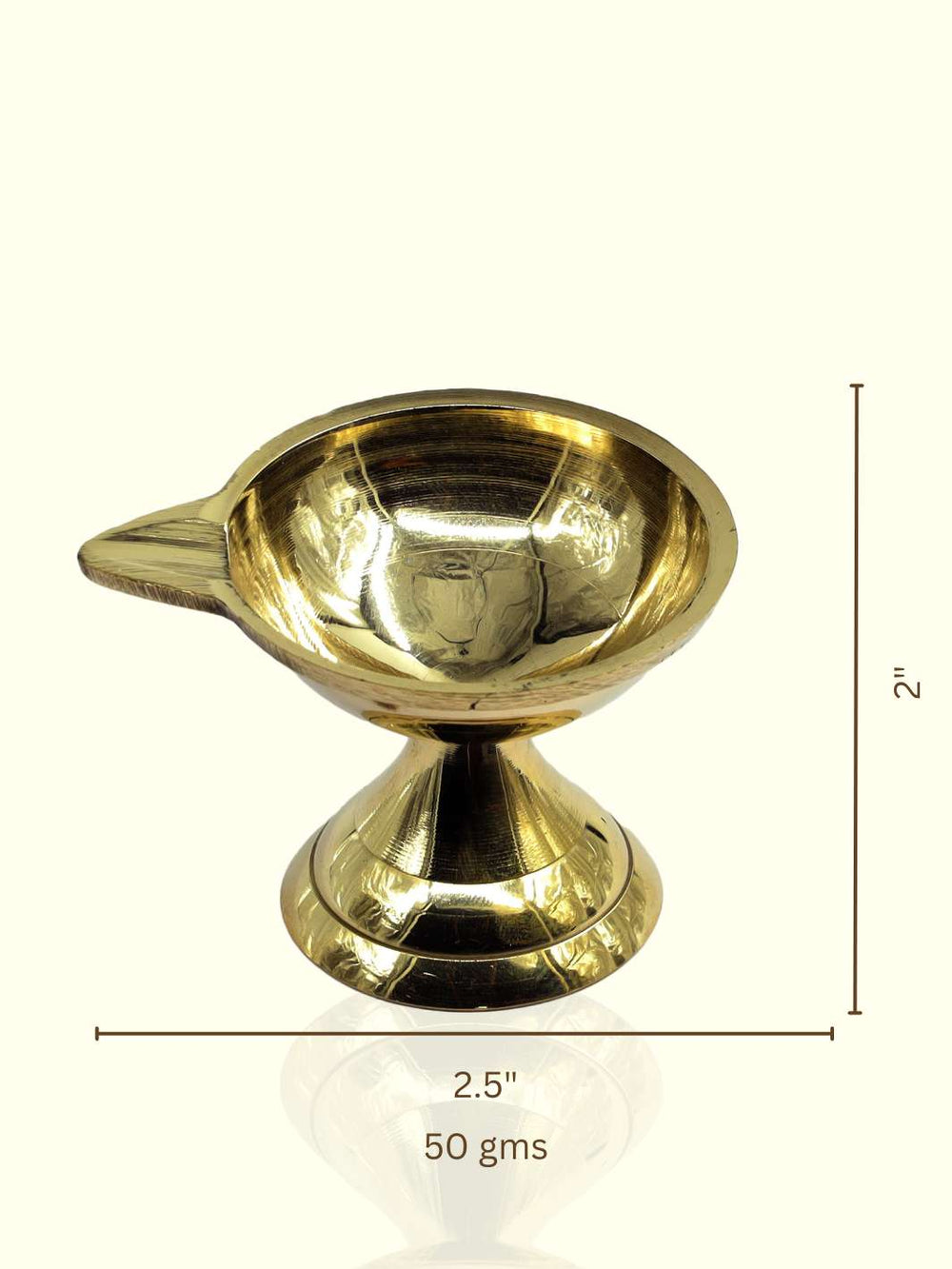 2" Brass Standing Deepa - Sripuram Store