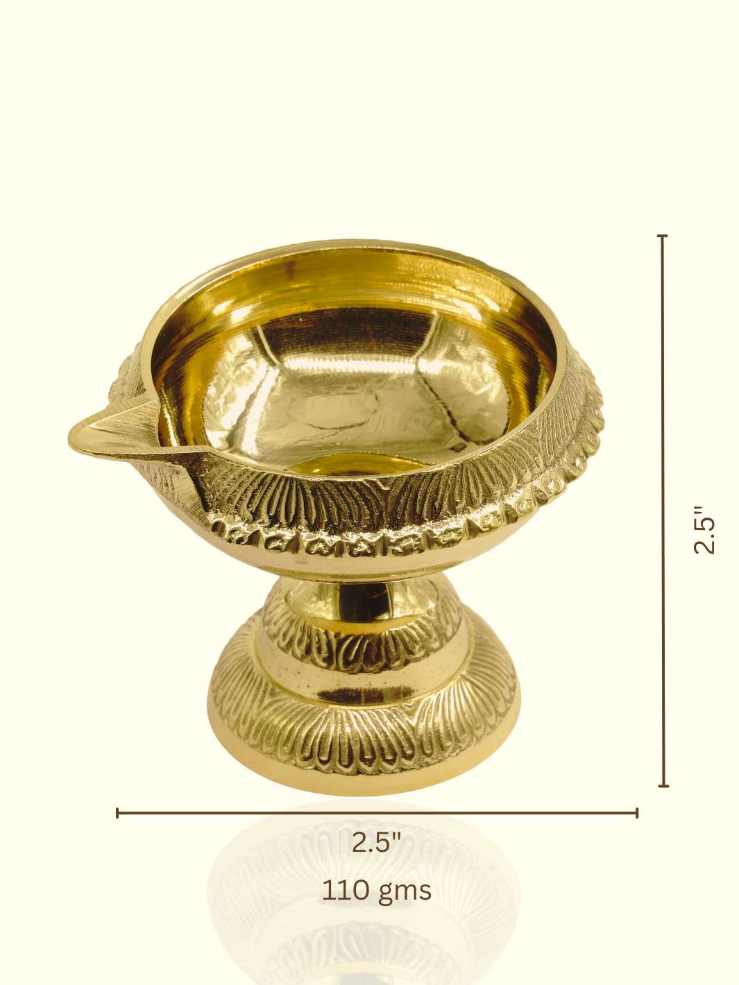 Brass Kuber Deepa with Small Stand - Sripuram Store