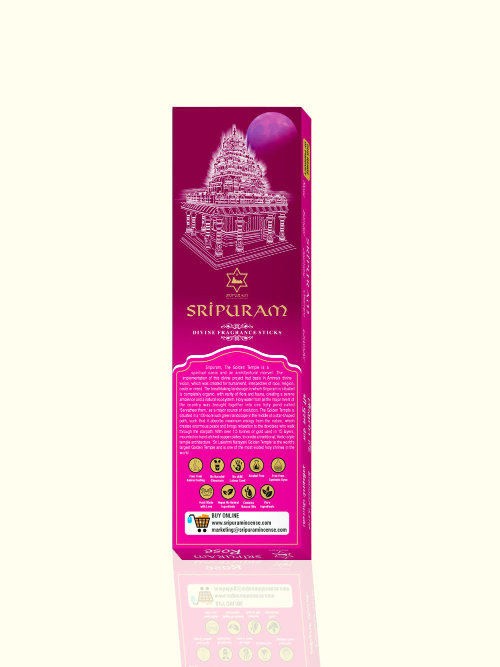 Sripuram Rose Incense - 20 STICKS - Sripuram Store