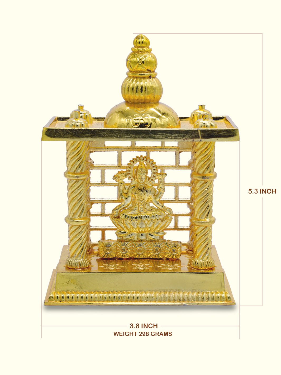 4.5", 5.3" & 7.2" Metal Lakshmi Mandir - Sripuram Store