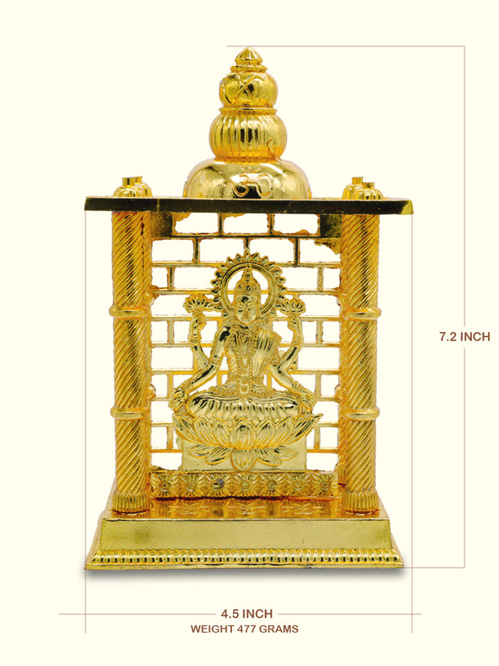 4.5", 5.3" & 7.2" Metal Lakshmi Mandir - Sripuram Store